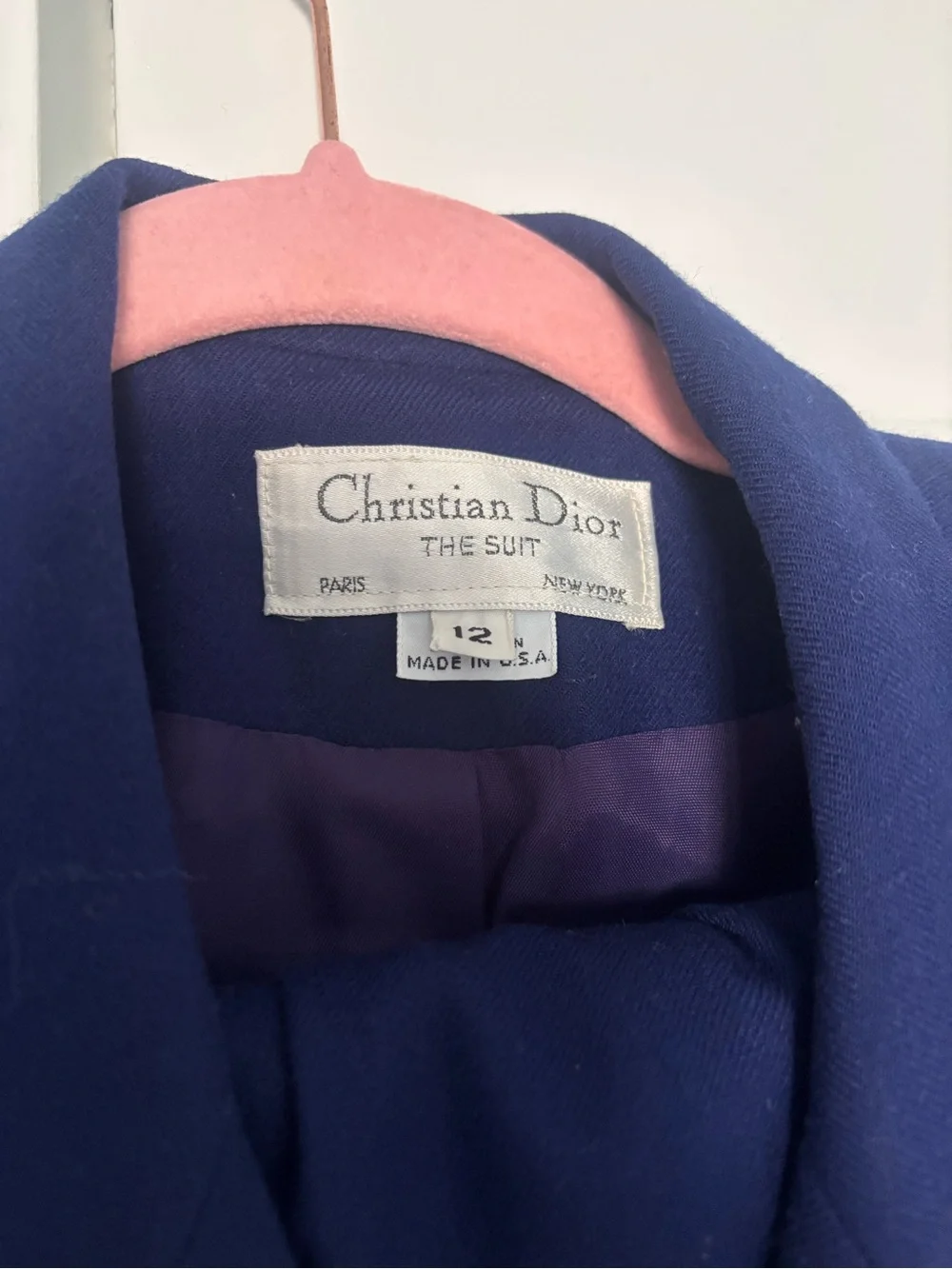 Dior Women's Double-Breasted Deep Blue Blazer skirt set “The Suit”